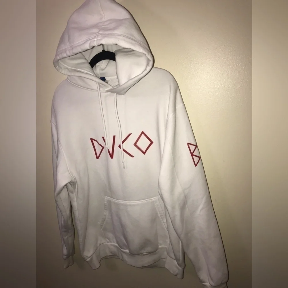 DIVIDED Mens Cotton Blend Soft White Printed Graphic Hoodie Sweatshirt Size M